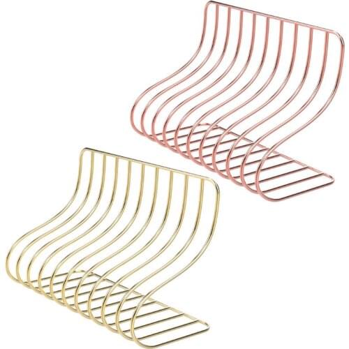 10 Grid File Storage Shelf Book Stand Bookend Nordic Wrought Iron Organizer Holder Home Office