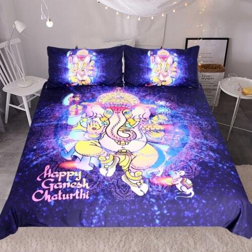 Flame Dance Elephant Man Pattern Duvet Cover High Quality Home Textile Quilt Cover with 2 Pillowcase Fashion 3 Pcs Set and Sheet