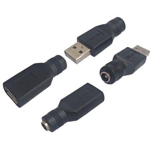 5Pcs Sample A Type USB Male To Female, Female To Female 5.5*2.1mm DC Power Plug Header Adapter Connector