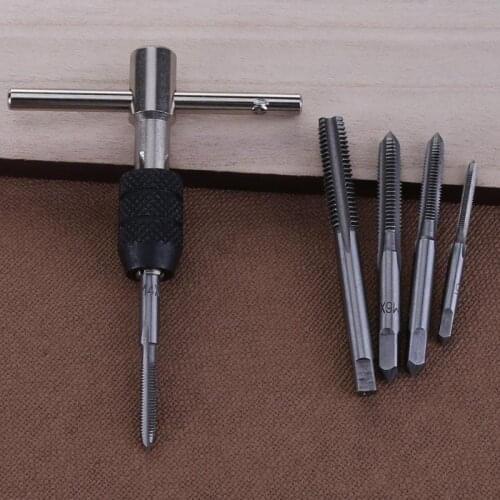 6PCS/Set Tap Drill Wrench Tapping Threading Tool Hand Screw Thread Metric Plug Tap Set Thread Metric Plug Tap Screw Taps