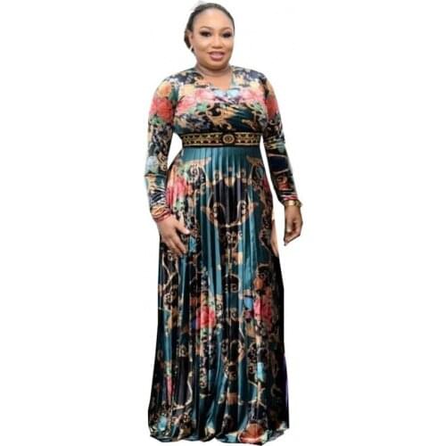 Dashiki African Dresses For Women Fashion Clothing Dashiki Long Dress 2021 Spring Autumn Elegant Maxi Dress African Abaya Wear