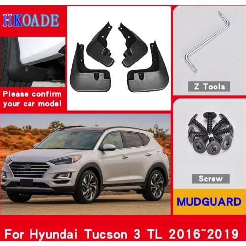 Car Fender Mud Flaps For Hyundai Tucson 3 TL 2016~2019 Mudguards Splash Guards Fender Mudflaps Car Fender Accessories