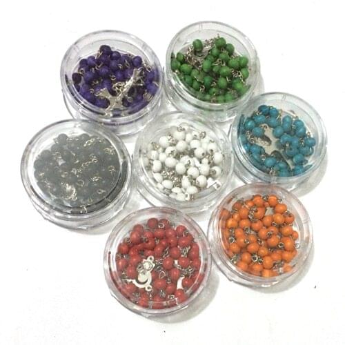 Free ePacket ship 12pcs/lot mix colors ROSARY WOOD Prayer BEADS Crucifix JESUS CROSS Chain ROSARIO Necklace