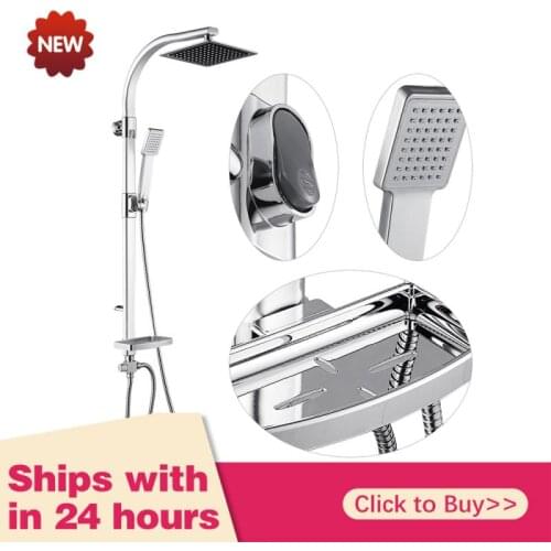 Shower System Bathroom Shower Silver Faucet Tap Bath Mixer Bathtub Faucet Set Waterfall Shower Set Rain Shower Head HWC
