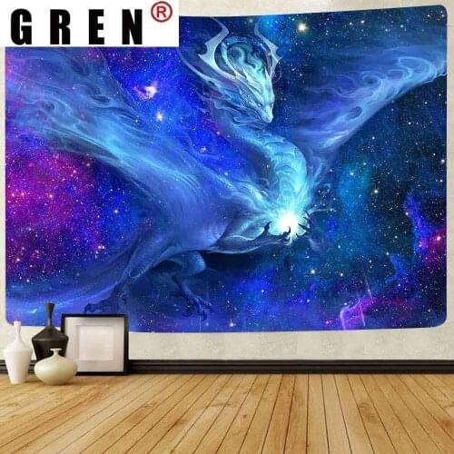 GREN Trippy Forest Tapestry Colorful Galaxy Psychedelic Dragon Art Wall Hanging Tapestries for Living Room Bedroom Home Decor
