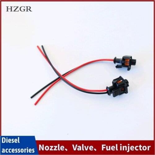 HZGR 4pcs/lot 2 Pin/Way Female Diesel Common Rail Injector Plug Socket Electric Connector Wire Cable Harness For BOSCH