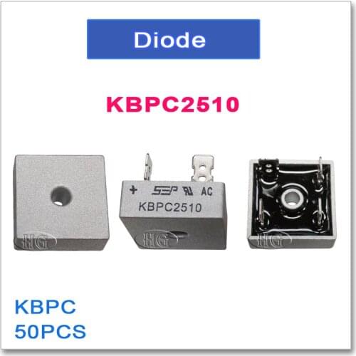JASNPROSMA 50PCS KBPC2510 kbpc-2510 25A 1000V Bridge heap DIP KBPC 2510 metal case