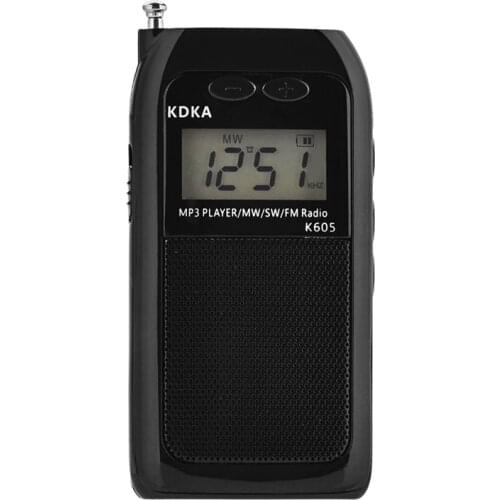 K605 Mini Pocket Radio Fm Am Sw Mw Digital Tuning Radio Receiver Mp3 Music Player Medium Wave / Short Wave / Fm Stereo Radio-Hot
