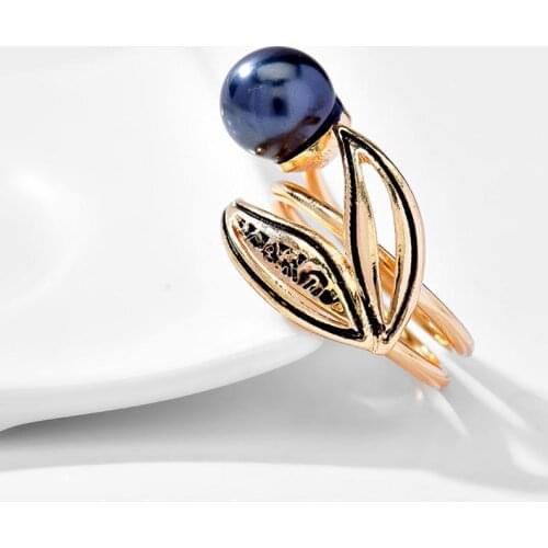 SophiaXuan Hawaiian Leaf Ring Fashion Gold Color Finger Rings Trendy Engagement Jewelry Size 6 8 9 10 11 12 Rings Type Style