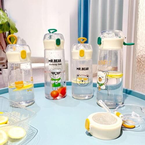 Creative spring cover portable student cartoon plastic children outdoor mens and womens Cup wholesale spot