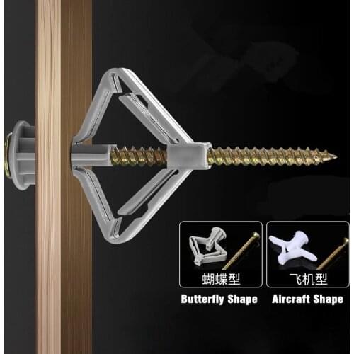 Expansion Drywall Anchor Kit Screws Set Self Drilling Wall Home Pierced Plugs for Gypsum Board Fiberboard Hardware Fasteners