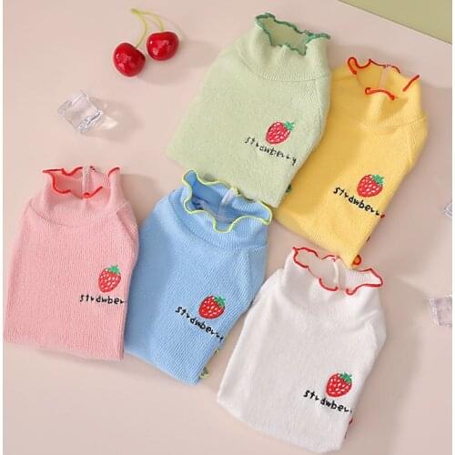 Shirt Lace Dog Clothes Thin for Dogs Clothing Pet Outfits Small Spring Summer Sweater Yorkies Print Pink Girl Ropa Para Perro