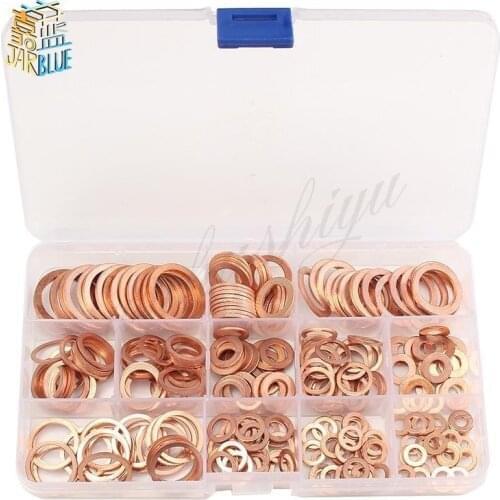 10Pcs/120Pcs /200Pcs /280PcsDIN7603 M5 M6 M8 M10 M12 M14 T3 Copper Sealing Washer For Boat Crush Washer Flat Seal Ring Fitting