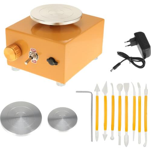 Mini Pottery Wheel DIY Clay Tool With Tray for Ceramic Work 6.5cm 10cm Turntable Mini Pottery Tool Electric Pottery Machine