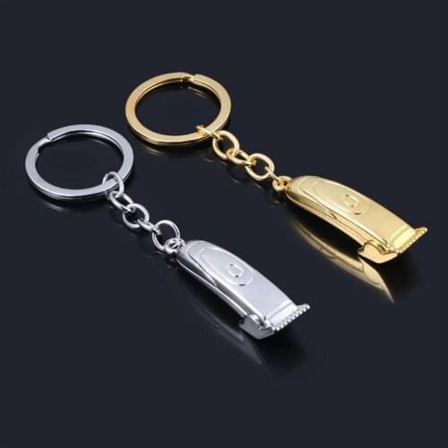 Trendy Barber Hip Hop Punk Style Alloy Shaving Knife Keychain 3D Vintage Scissors Hair Clipper Hair dryer keychain Jewelry