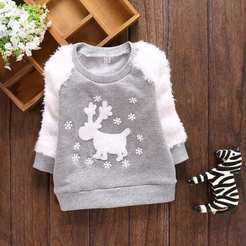 New Children Baby Clothing Boys Girls Lovely Cartoon Animals Thick Sweater top Coat Spring Autumn Gray Rose Red Fashion Clothing
