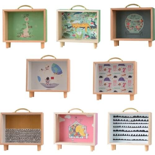 New Nordic Style Creative Childrens Bedroom Bedside Small Ornaments Study Wooden Piggy Bank Home Decorations Birthday Gifts