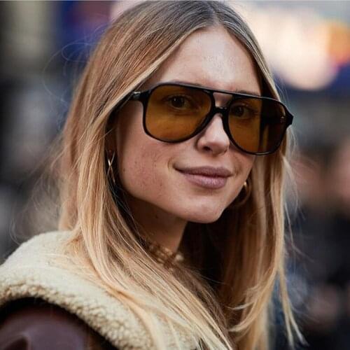 Oversized Square Sunglasses Women Vintage Retro Orange Sun Glasses Classic Aviation Style Uv400 Female Gafas De Sol Mujer Oculos