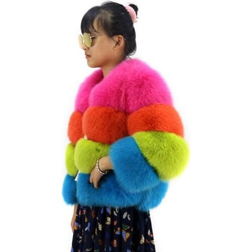 Real Fur overCoats Winter parka jacket Women s short Waterproof fox Fur collar tailored thick Warm 2019 rainbow color free ship