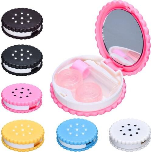 Portable Cute Pocket Mini Contact Lenses Case Travel Kit Easy Carry Mirror Container Holder lentes de contacto For Eyes Care Kit