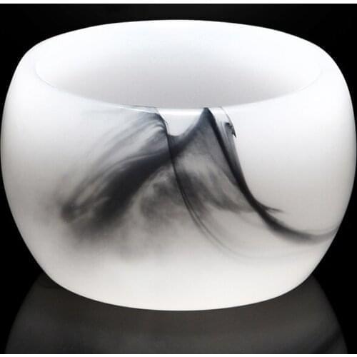 Painting White Jade Porcelain Glass Cover Bowl Tea Leak China Kungfu Tea Trumpet Master Single Cup Teaset Drinkware Teacups