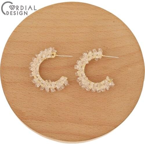 Cordial Design 30Pcs 22*30MM Crystal Earrings Stud/Jewelry Accessories/Hand Made/DIY Earring Making/Jewelry Findings Components