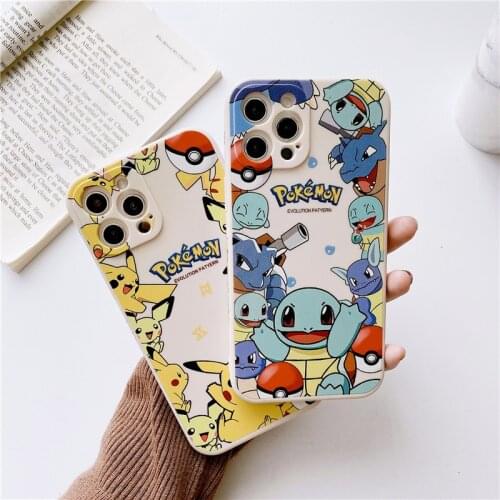 Pokemon Pikachu Phone Case for IPhone 7 / 8 / Plus X / XS / XR / XS Max / 11 / 12 /Pro Cute Cartoon Anti-fall Silicone Case Gift