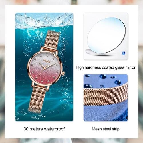 SUNKTA Women Watches Bracelet Rose Gold Watch Stainless Steel Luxury Brand Wrist Watch For Women Casual Dress Clocks Reloj Mujer