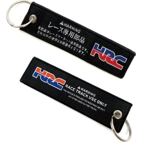 Universal Motorcycle Embroidered Badge Keyring Key Holder Chain Collection Keychain For Honda HRC Embroidery Key Ring Keychains