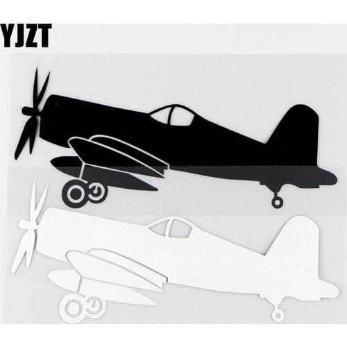 YJZT 16X7CM Aircraft Flying In The Sky Funny Car Stickers Airplane Vinyl Decals Black / Silver 10A-0330
