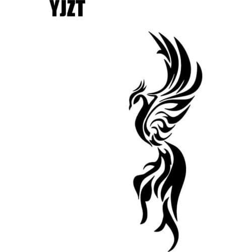 YJZT 5.4CM*16.1CM Phoenix Fashion Creative Pattern Car Sticker Vinyl Decal Decor Car Door Black/Silver C4-2867