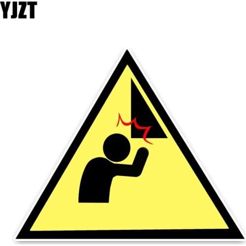 YJZT 14*17CM Unique Warning Sign Mind Your Head Car Stickers Accessories C30-0268