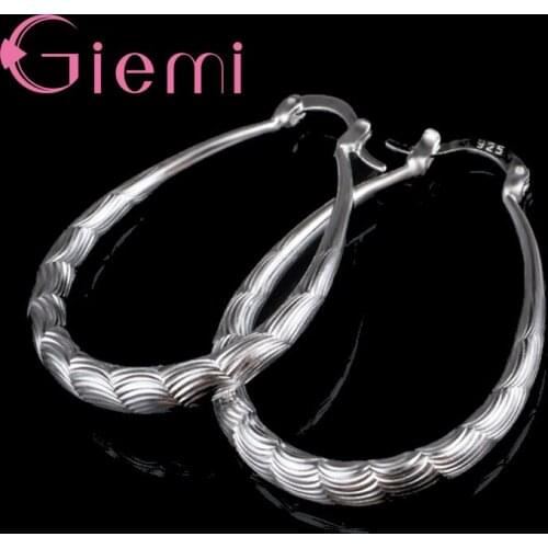 High Quality Trendy Simple Style Hot Selling Pure 925 Sterling Silver Round Earrings Jewelry For Women Ladies Free Shipping