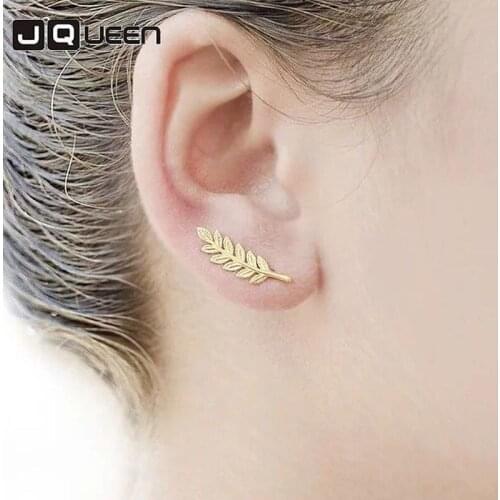 Simple Style Leaf Alloy U Type Ear Nail Unique Personality All-match Ear Stud Earring Accessories Fro Woman Dropshipping