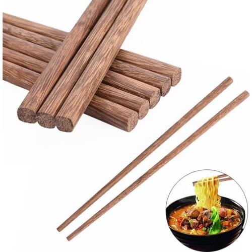 10 Pairs/lots Wenge Wood Chinese Chopsticks Wooden Japanese Style Gift Dish