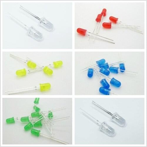 1000pcs 5mm led white/blue/red/yellow/green light bulbs / 5MM White Colour LED emitting diode F5mm White LED