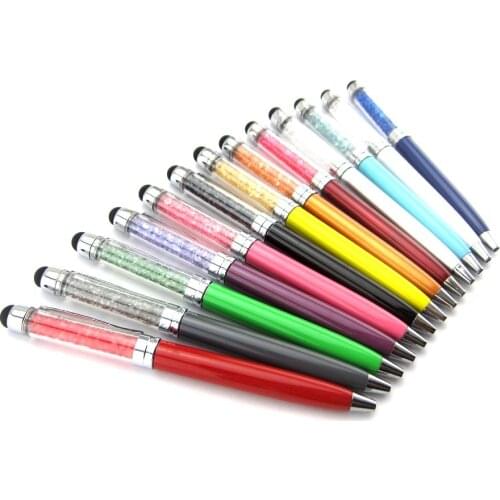 1000 pcs/lot Cute diamond Crystal ballpoint Pen Kawaii Touch Screen Ball pen for Ipad Iphone Wholesale Drop shipping