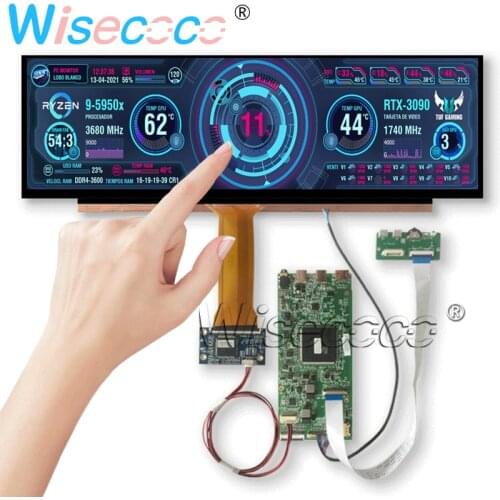 14 Inch Stretched Bar LCD Display 4K 3840*1100 IPS Screen with Typc-c driver board for raspberry and AIDA64 display