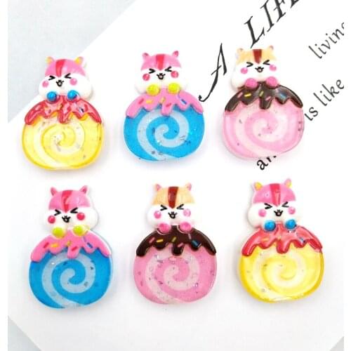 20pcs Mix Colors Resin lollipop Flatback Cabochon Simulation Food Art Supply Decoration Charm Craft