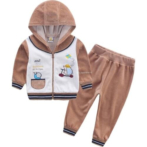 2021 Children Outfits infant clothing baby clothes kid suit child gament boys set habiliment girl apparel velvet costume outfits