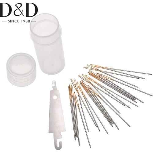 30Pcs Large Eye Sewing Needles Stainless Steel Hand Stitch Embroidery Needles & Sewing Needle Threader Cross Stitch Sewing Tool
