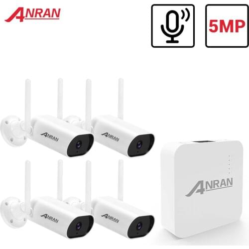 5MP Wireless Security Camera System with Audio, 4CH NVR+4pcs 5MP WiFi Security Cameras Support Night Vision,Motion Detection