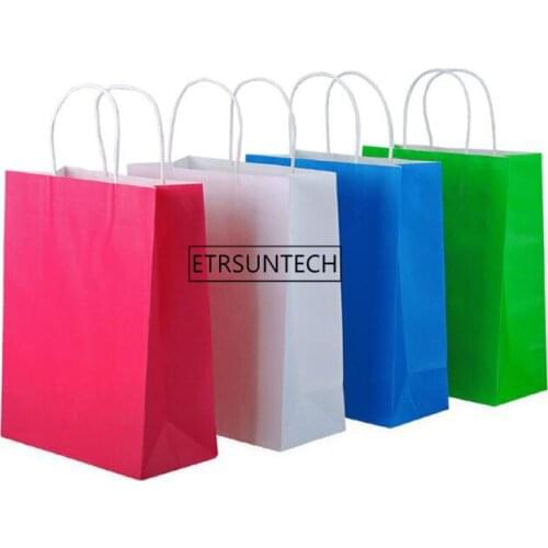8 Colors Wedding Candy Packaging Recyclable Jewelry Food Bread Party Bags Boutique Kraft Paper Gift Bags 200pcs