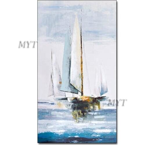Handpainted Boat Abstract Paintings Modern Oil Painting On Canvas Home Decoration Living Room Pictures Handpainted No Framed