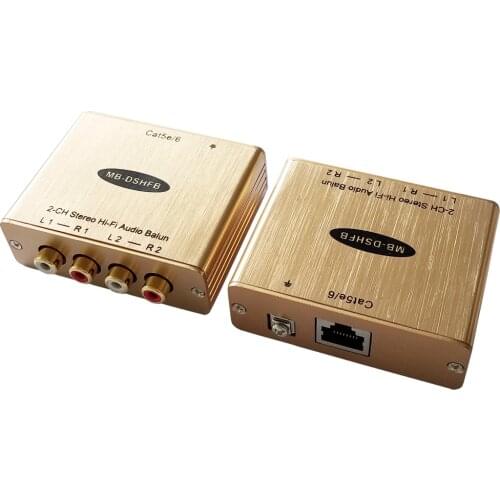 Bi-Direction Hi-Fi Audio to Cat5e/6 Adapter 2-CH Stereo Audio to RJ45 Converter RCA Audio to RJ45 Adapter