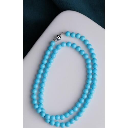 AAAAAAA sleeping beauty turquoise blue 5mm for DIY jewelry making loose beads 40cmFPPJ wholesale beads nature gemstone