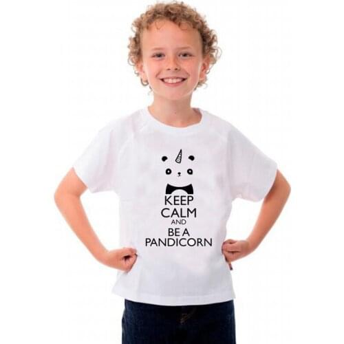 Panda Animal Print Ninja Keep Calm Funny T-Shirt Childrens Round Neck Cotton Soft Short Sleeve Breathable Boys Girls T-Shirt