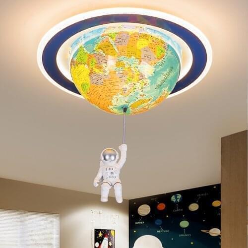 Childrens room lamp astronaut cartoon ceiling lamp simple boys room modern bedroom globe lamp