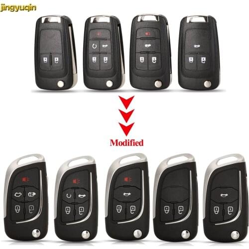 Jingyuqin 10pcs Remote Car Key Modified Fob Shell For Chevrolet Cruze Epica Lova Aveo Opel Astra Insignia Mokka Buick 2/3/4/5BTN