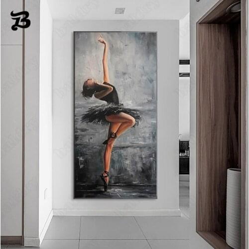 Dancing Ballet Girl Canvas Painting Beautiful Portrait Painting Wall Art Canvas Posters and Prints Wall Pictures for Living Room